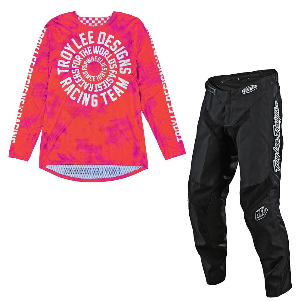 Troy Lee Designs 2025 Motocross GP PRO AIR Youth Carlsbad 97 Combo Kit Orange Pink